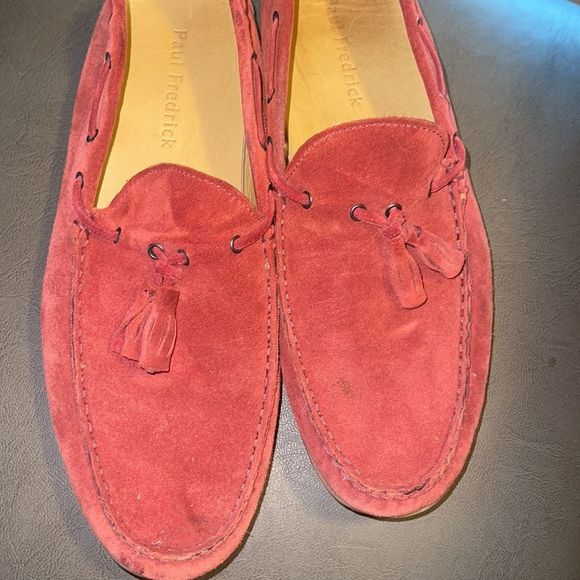 Paul Fredrick Red Suede Leather Loafers main image 4